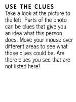 text box: use the clues